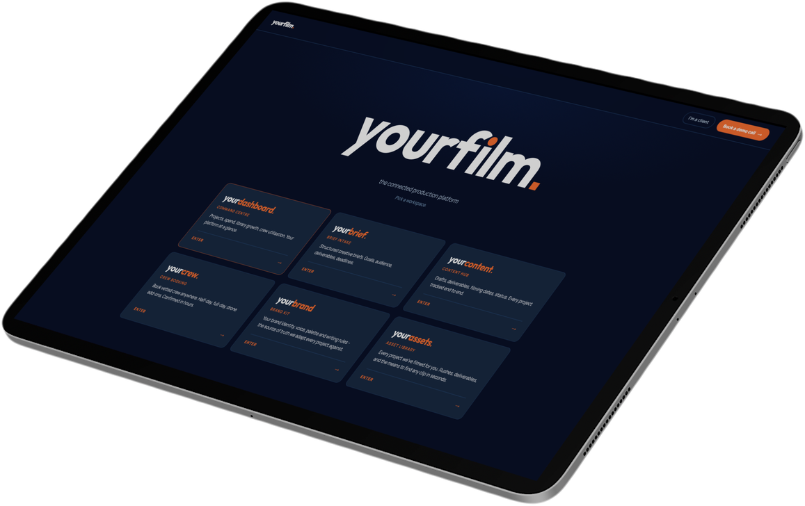 yourfilm platform on iPad